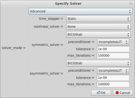 Solver options