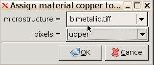 Assigning material to pixels