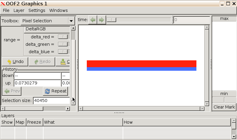 Pixel selection with selection size