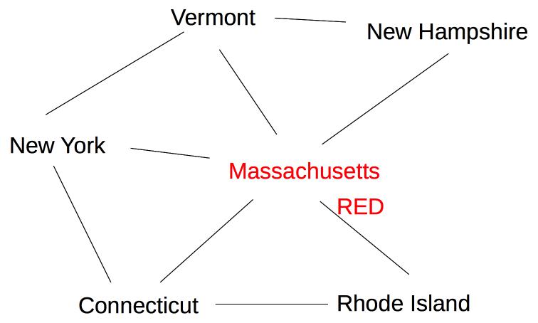 Massachusetts now colored red