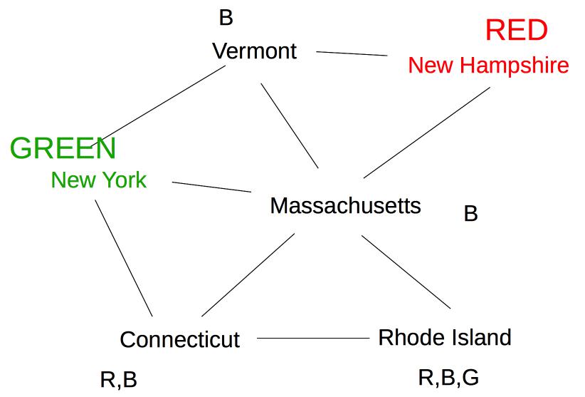 New York is colored green