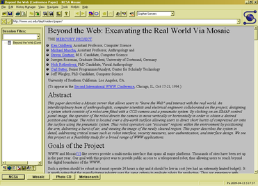 the user interface for the first graphical browser