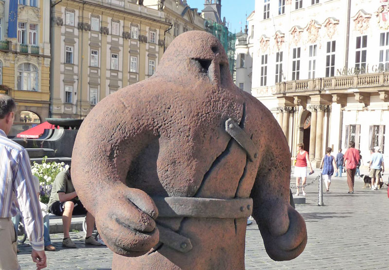 statue of a golem in Prague