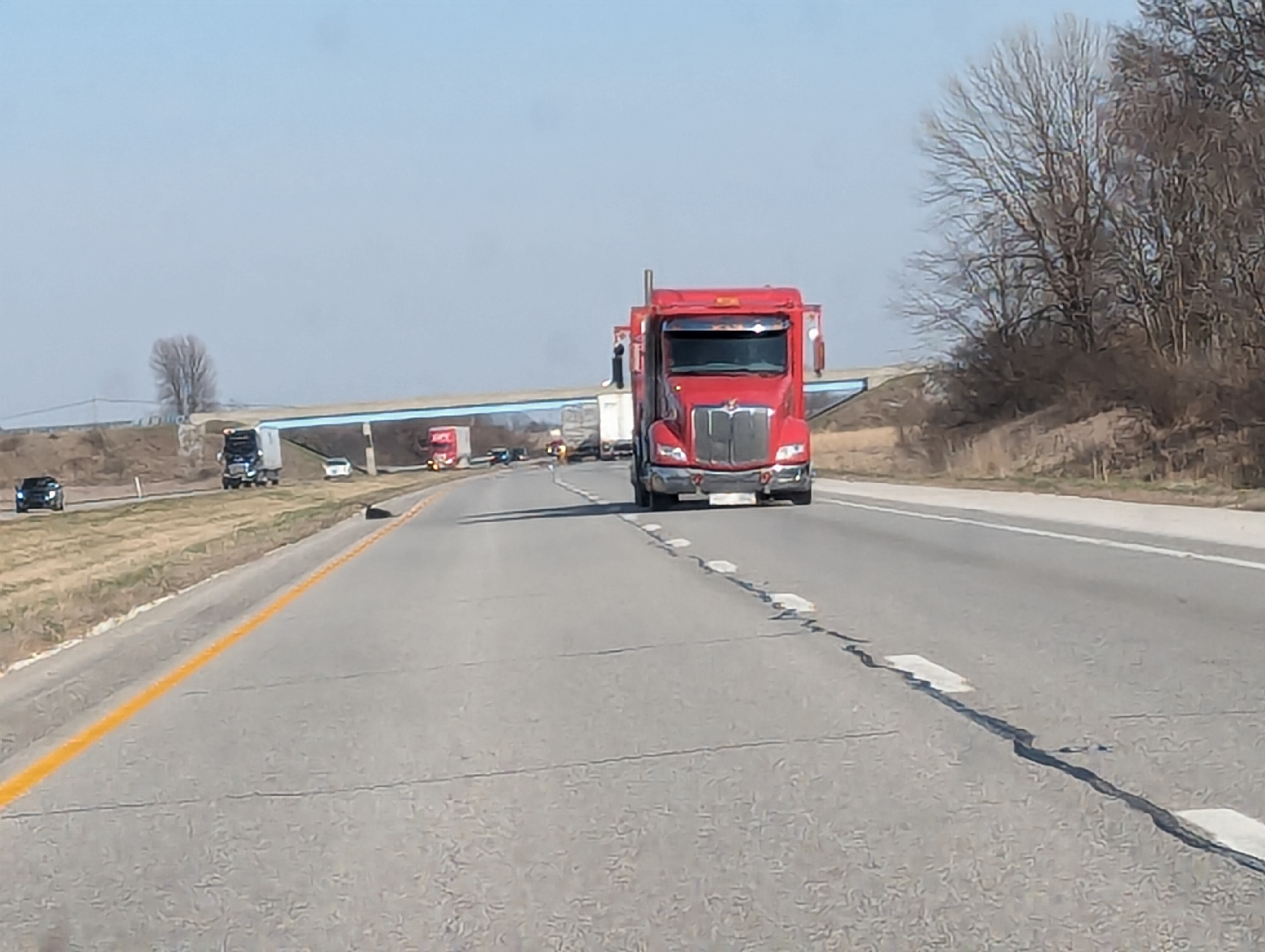 truck apparently driving towards viewer