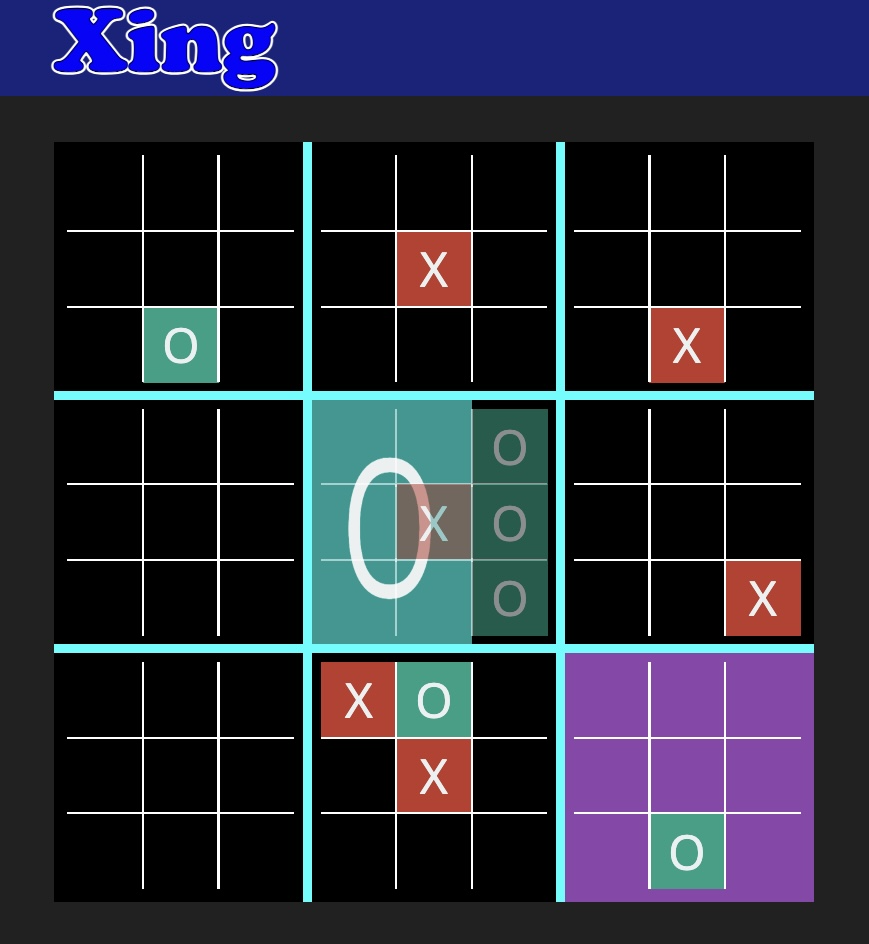 Ultimate Tic-Tac-Toe Example Game