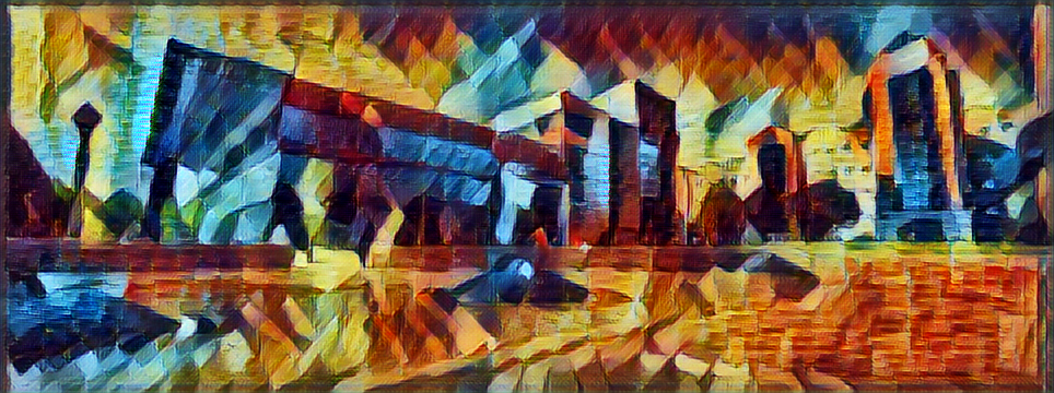 Illustrated art of the Electrical and Computer Engineering Building (ECEB) and the Beckman Institute at the University of Illinois