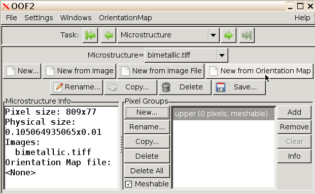 New pixel group info in main OOF2 window